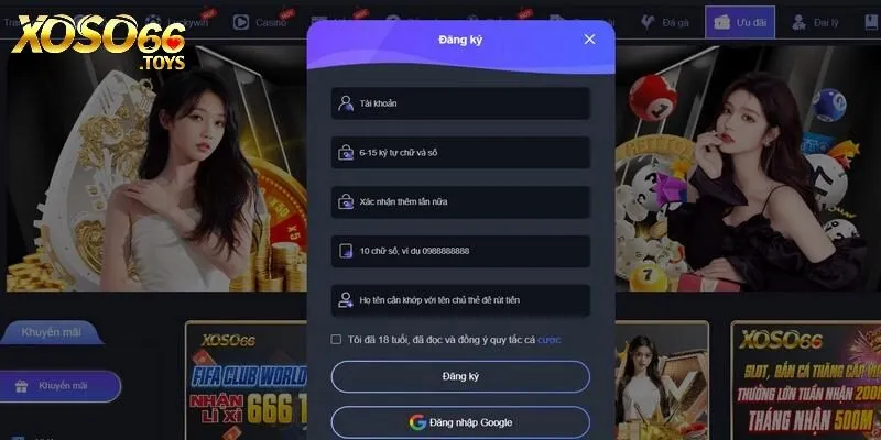 Điều khoản và điều kiện Xoso66 khi tạo tài khoản